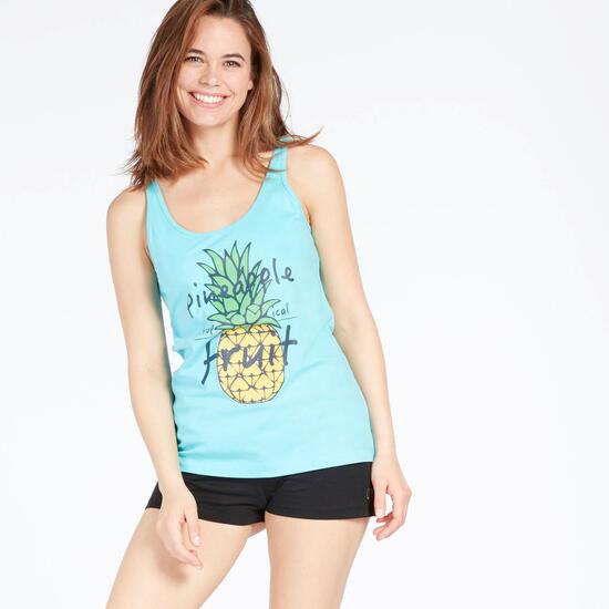 Camiseta Tirantes Celeste Mujer Up