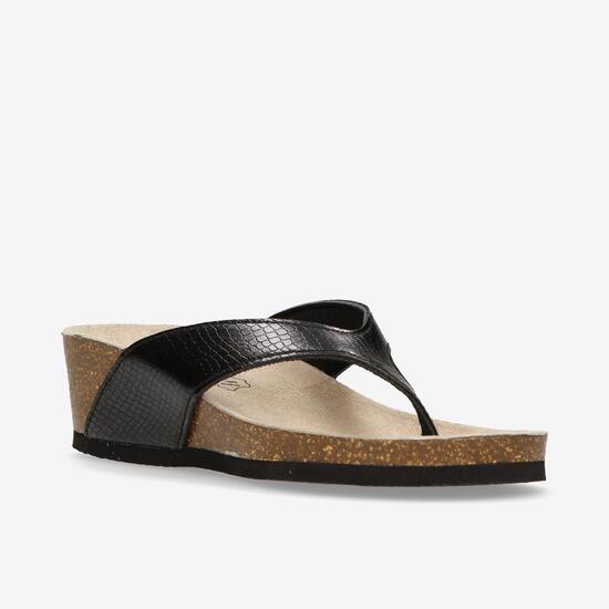 Sandalias Bio Negras Mujer Silver