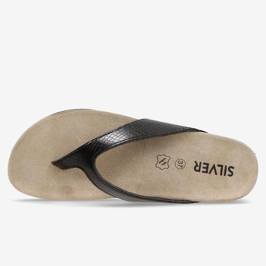 Sandalias Bio Negras Mujer Silver