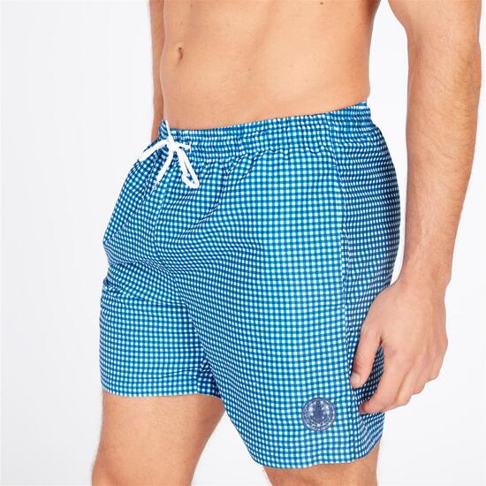 Bañador Corto Vichy Azul Marino Hombre Silver