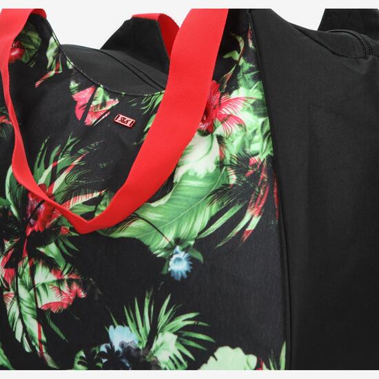 Bolso Playa Fucsia Negro Silver