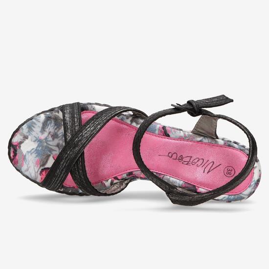 Sandalias Cuña Negro Mujer Nicoboco Yeste