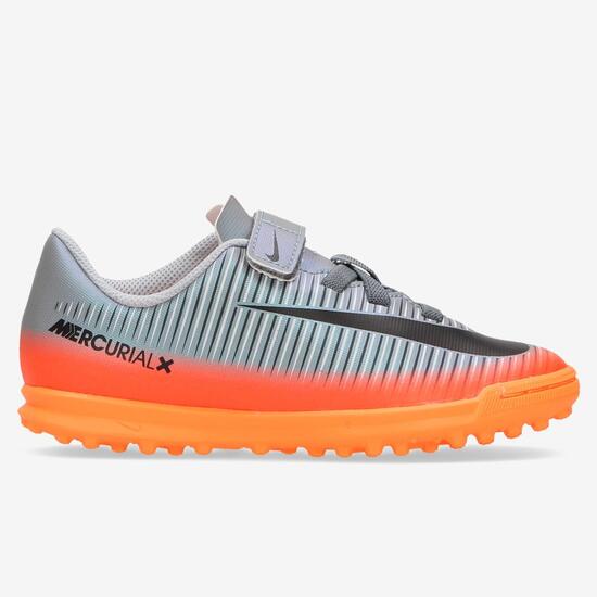 nike mercurial gris con naranja