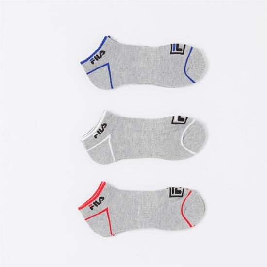 FILA Pack 3 Calcetines Cortos Gris Niño