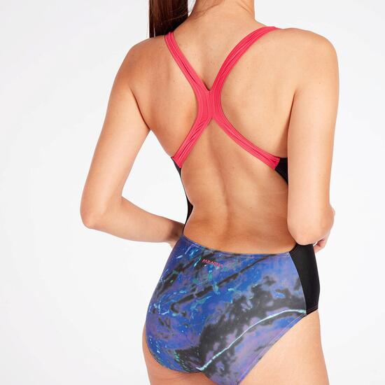 Bañador Natación Azul Negro Mujer Paraqua