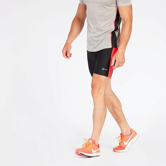 Mallas Cortas Running Negro Naranja Mujer Ipso Combi