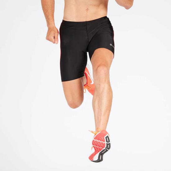 Mallas Cortas Running Negro Naranja Mujer Ipso Combi
