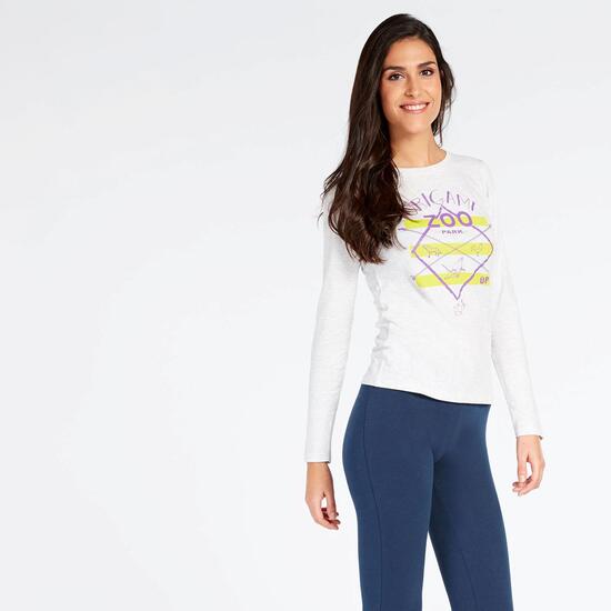 Camiseta Manga Larga Up Stamps Blanca