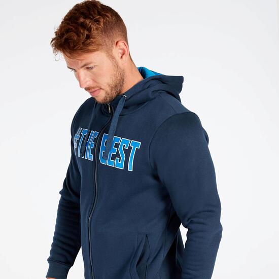Sudadera Cremallera Marino Negro Up Basic