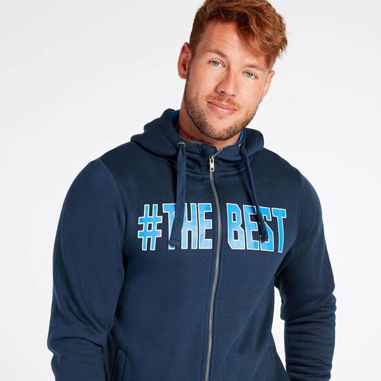 Sudadera Cremallera Marino Negro Up Basic