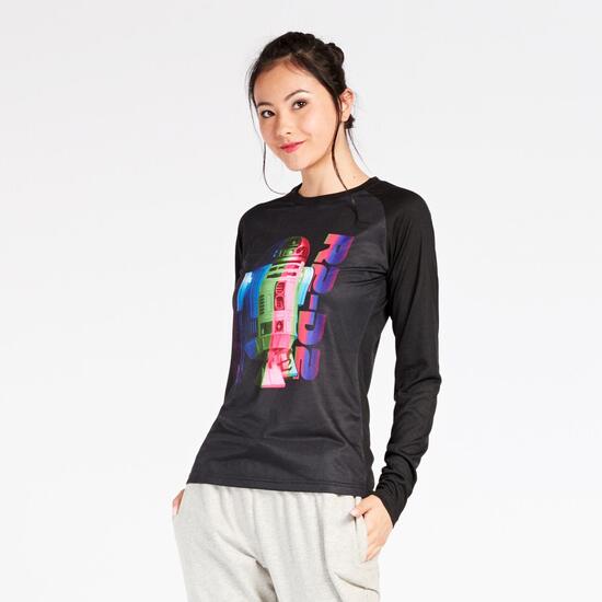 Camiseta Star Wars R2 D2 Negra Mujer
