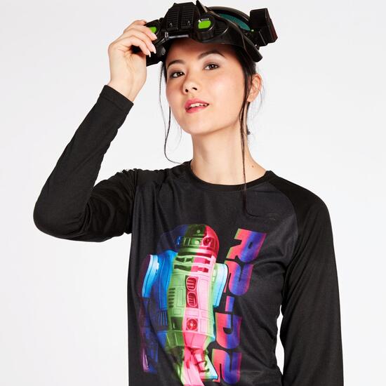 Camiseta Star Wars R2 D2 Negra Mujer