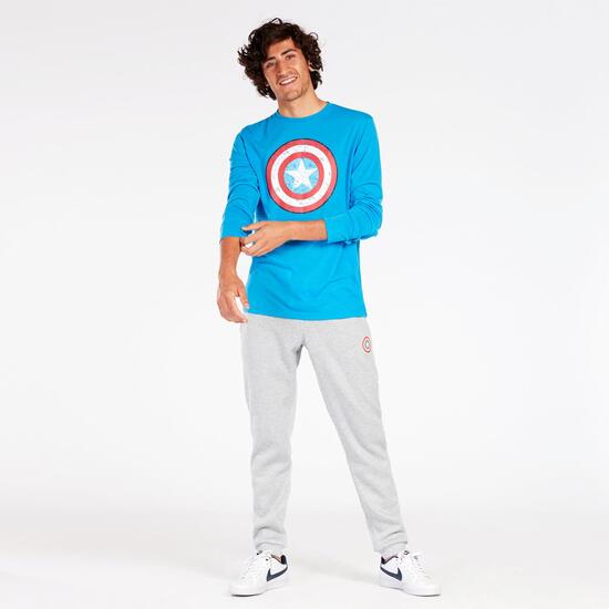 Camiseta Capitán América Azul Hombre