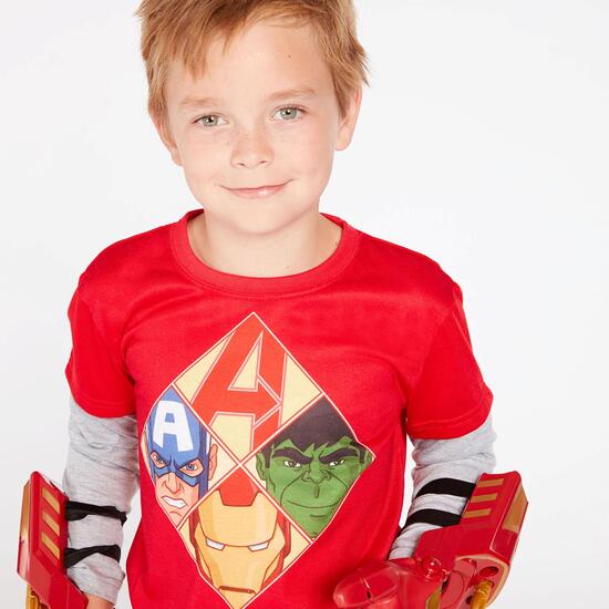 Camiseta Marvel Rojo Gris Niño (2-8)