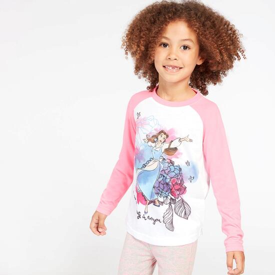Camiseta Bella Blanca Fucsia Niña (2-8)