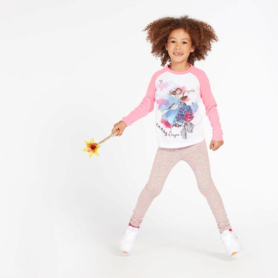 Camiseta Bella Blanca Fucsia Niña (2-8)