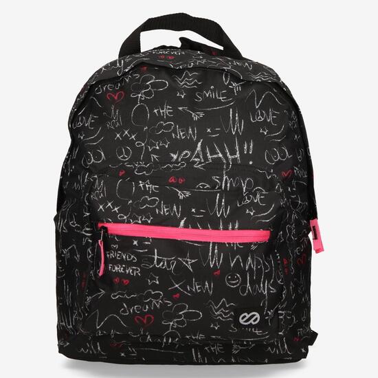 Mochila Escolar Negra Blanca Silver