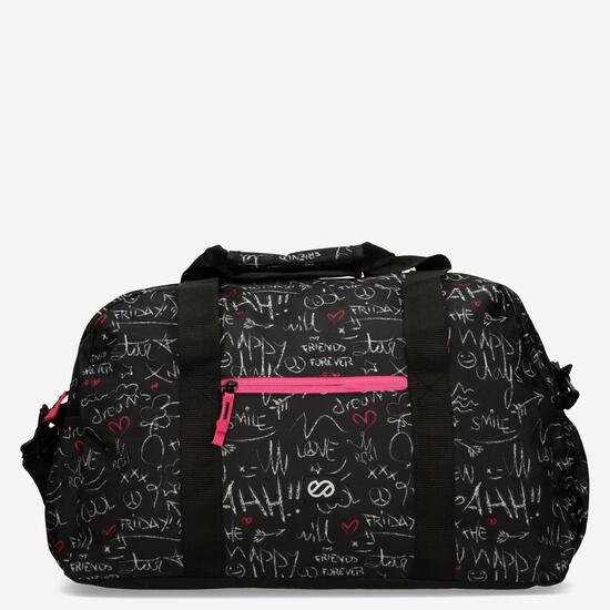 Bolsa Deporte Negra Fucsia Silver