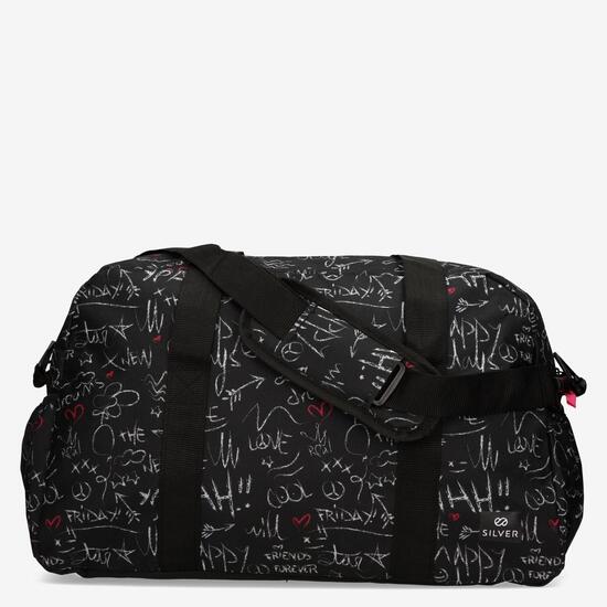 Bolsa Deporte Negra Fucsia Silver