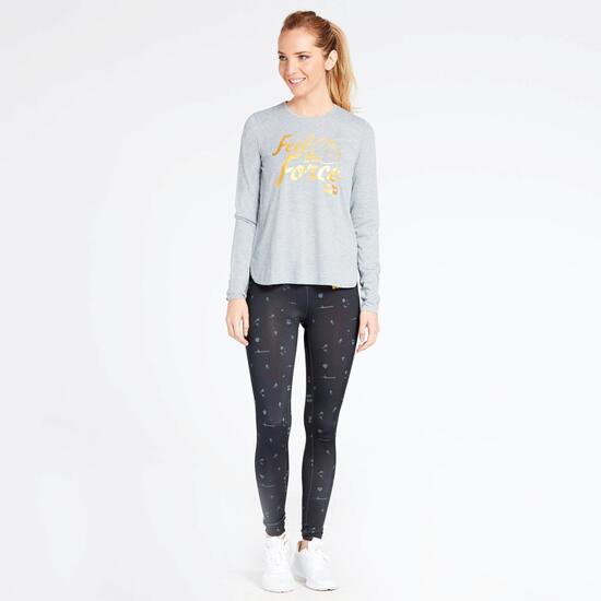 Camiseta Star Wars Gris Oscuro Negra Mujer