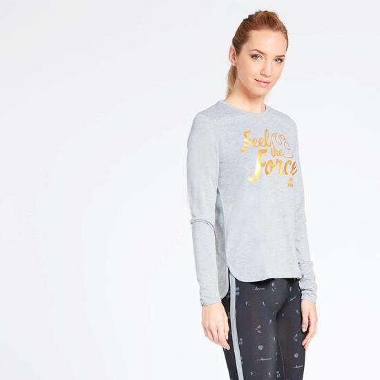 Camiseta Star Wars Gris Oscuro Negra Mujer