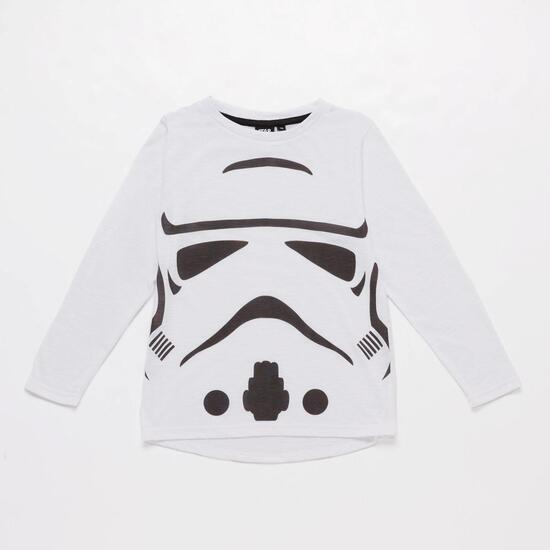 Camiseta Star Wars Blanca Gris Niña