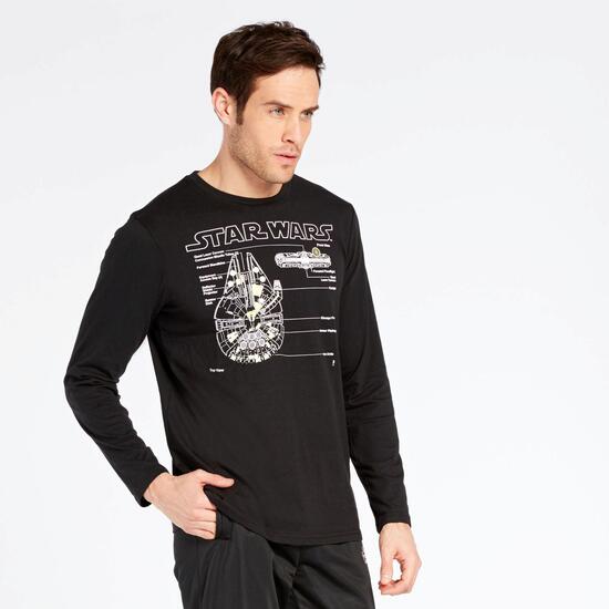 Camiseta Manga Larga Star Wars Negra Hombre