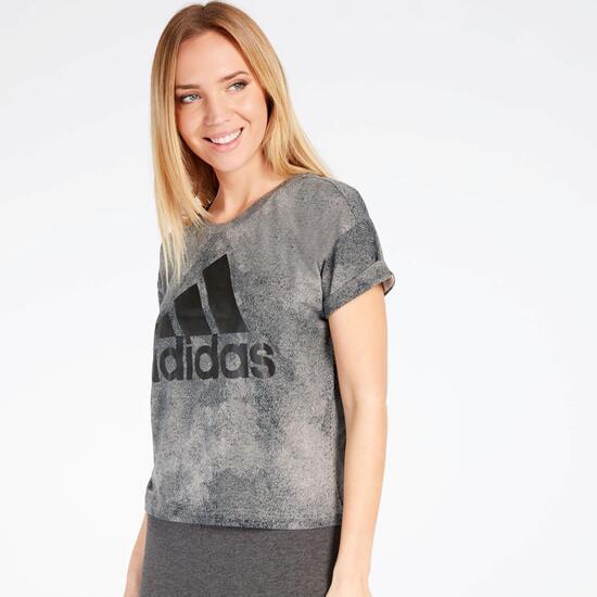 Camiseta Crop adidas Gris