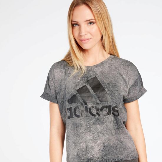 Camiseta Crop adidas Gris