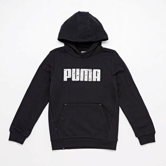 Sudadera Capucha Puma Negra Jr