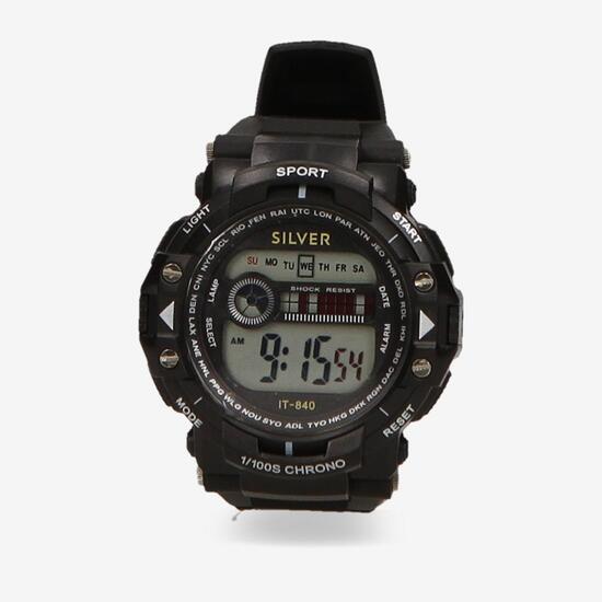 Reloj Deportivo Negro Silver Reloj Deportivo Negro Silver