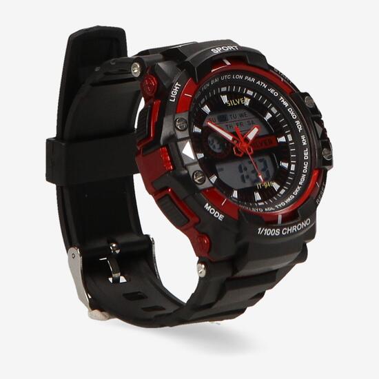 Reloj Deportivo Negro Silver