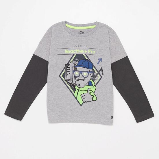 Camiseta Manga Larga Silver Reaction Niño