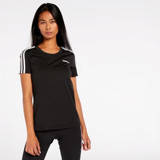 adidas 3 Stripes - Negro-Blanco - Camiseta Mujer | Sprinter