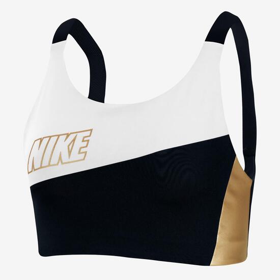 Swoosh Mtlc Bra Pad Top Tir. Ancho Suj. Media Gym Swoosh Mtlc Bra Pad Top Tir. Ancho Suj. Media Gym