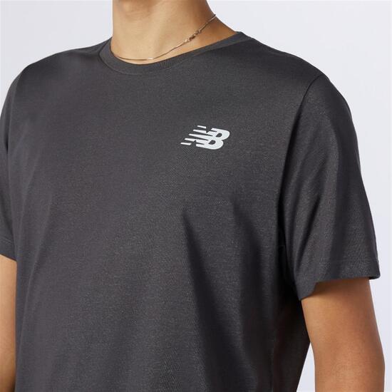 New Balance Heather - Negro - Camiseta Running Hombre | Sprinter