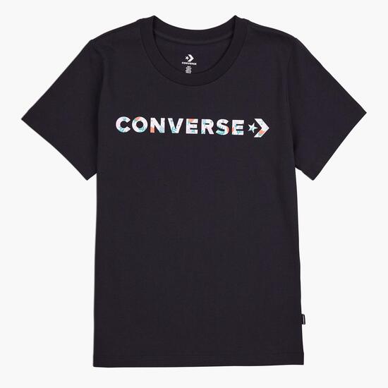 Converse Floral - Negro - Camiseta Mujer | Sprinter