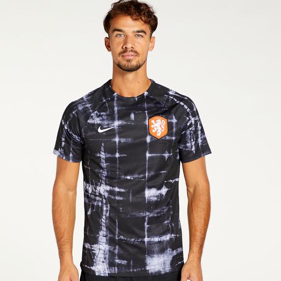 Camiseta Países Bajos - Negro Camiseta Fútbol Hombre Sprinter