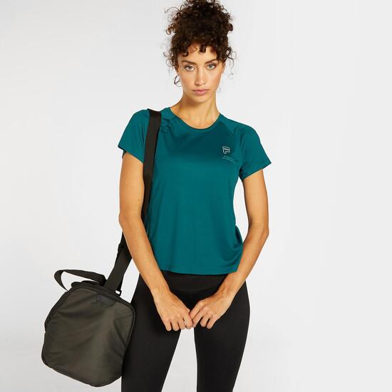 Relajante Práctico Risa Fila Basic - Verde - Camiseta Running Mujer | Sprinter