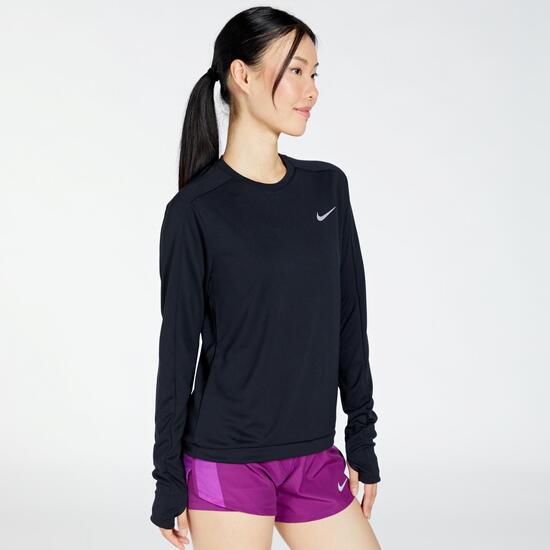 Monet martes Autor Nike Dri-FIT Pacer Crew - Negro - Camiseta Running Mujer | Sprinter