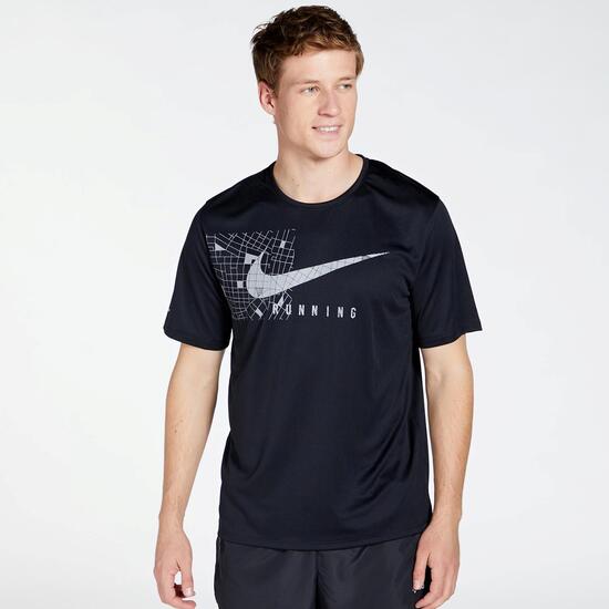 Hecho de Extracto Ser amado Nike Miler Flash - Negro - Camiseta Running Hombre | Sprinter