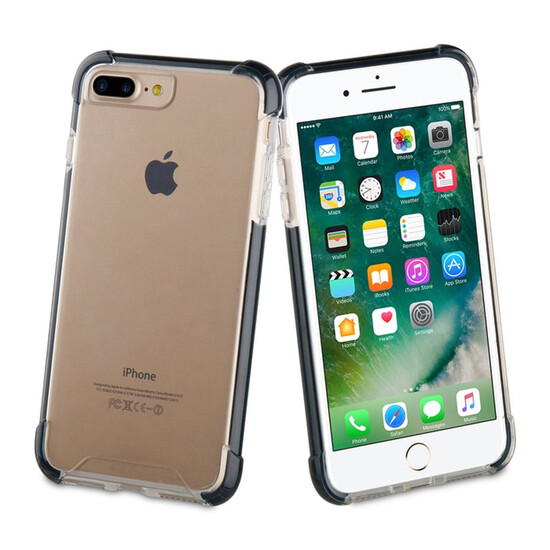 Muvit Tiger Hard Funda Apple Iphone 8/7 Plus Shockproof 3m Transparente + Borde Negro Muvit Tiger Hard Funda Apple Iphone 8/7 Plus Shockproof 3m Transparente + Borde Negro