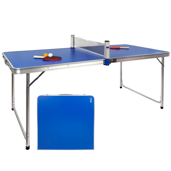 SPORTNOW Mesa de Ping Pong Plegable con Ruedas para Interior y