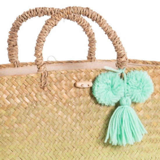 Capazo Playa Mediano Rafia Lola Home - verde - Bolso | Sprinter MKP