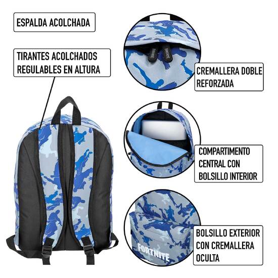 Mochila Fortnite Camuflaje - Azul | Sprinter MKP