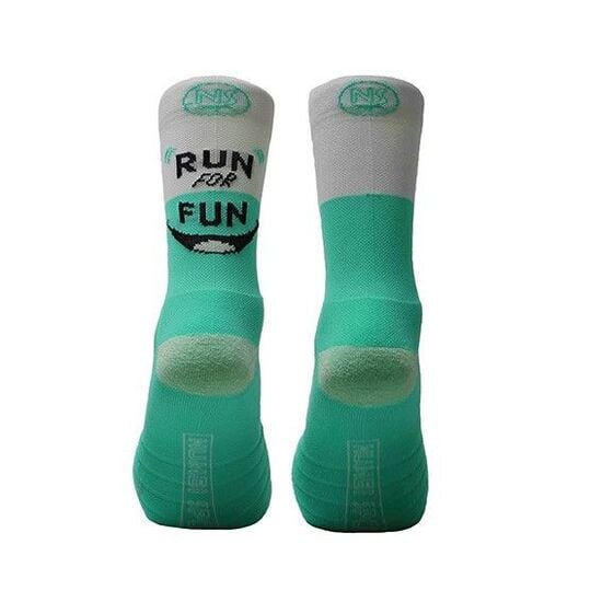 Running Numbi Sport Run For Fun Musgo Niños - Verde/Blanco - Calcetines Running Divertidos | Sprinter MKP