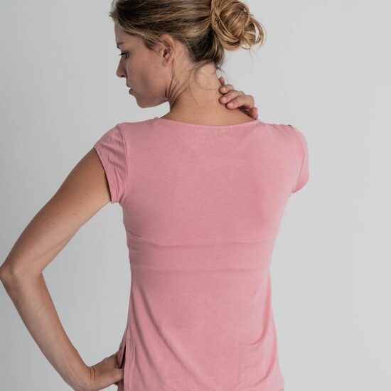 Camiseta Básica Rosa Para Yoga Bianca Caviró Sport Camiseta Básica Rosa Para Yoga Bianca Caviró Sport
