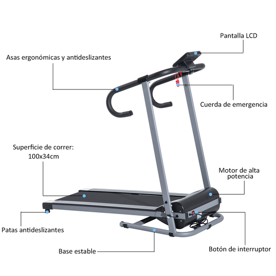 Cinta De Correr Y Andar Homcom - gris - Cinta Correr | Sprinter MKP