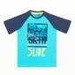 Camiseta Manga Corta Azul Niño Silver