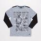 Camiseta Doble Manga Gris Junior Silver Sportech
